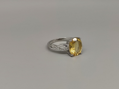 Sidabrinis žiedas su citrinu - ZDM180