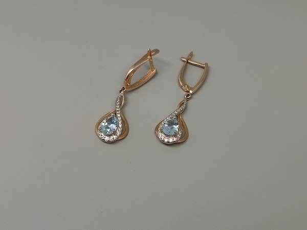 Auksiniai auskarai su topazu - AUA188
